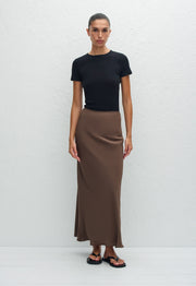 Bias Elastic Skirt - Truffle - Matteau